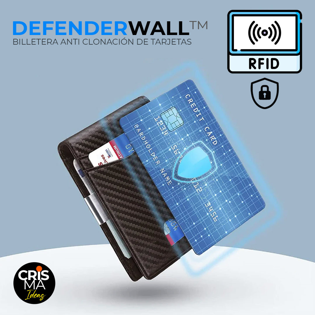 BILLETERA ANTI CLONACIÓN TECNOLOGÍA RFID DEFENDERWALL™  ⭐⭐⭐⭐⭐