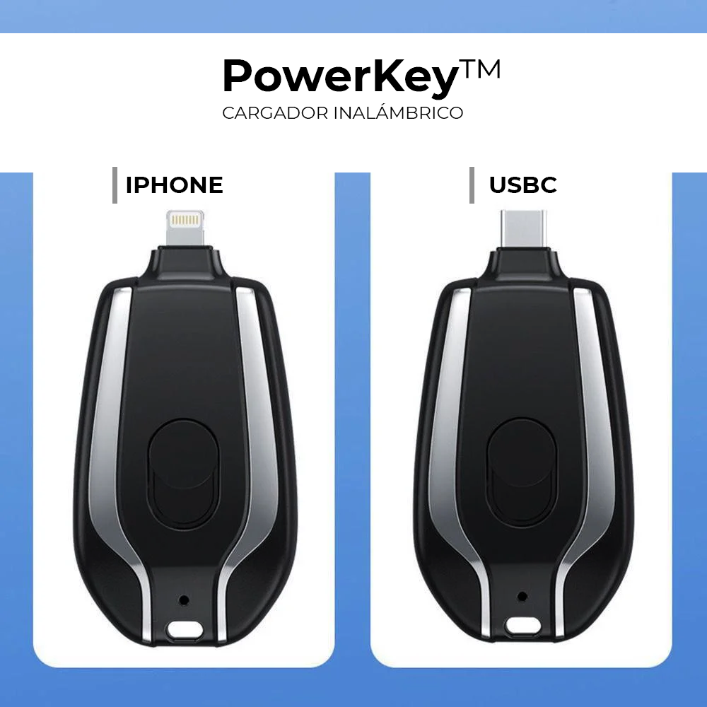 CARGADOR PORTÁTIL LLAVERO USBC / IPHONE POWERKEY™ ⭐️⭐️⭐️⭐️⭐️