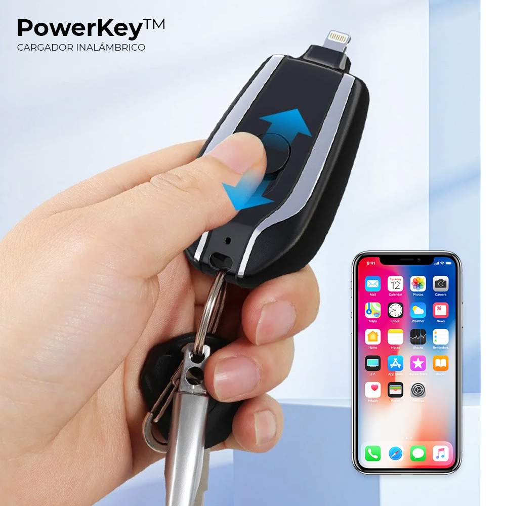 CARGADOR PORTÁTIL LLAVERO USBC / IPHONE POWERKEY™ ⭐️⭐️⭐️⭐️⭐️