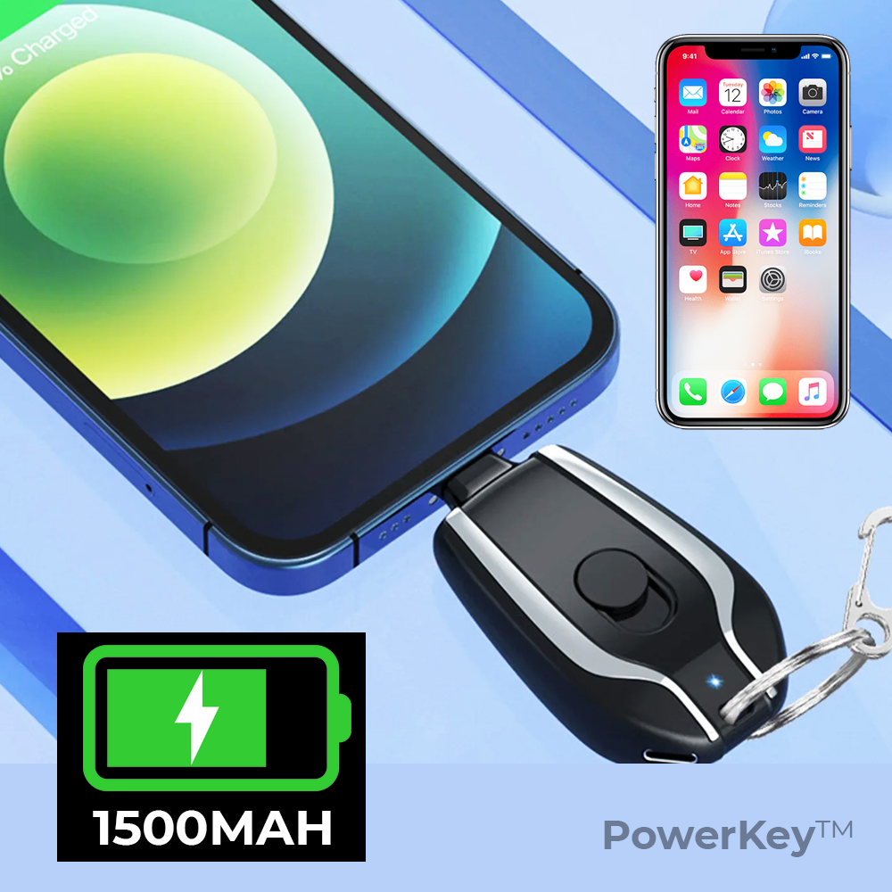CARGADOR PORTÁTIL LLAVERO USBC / IPHONE POWERKEY™ ⭐️⭐️⭐️⭐️⭐️
